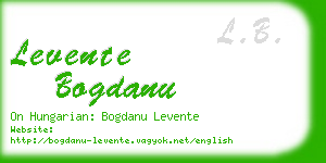 levente bogdanu business card